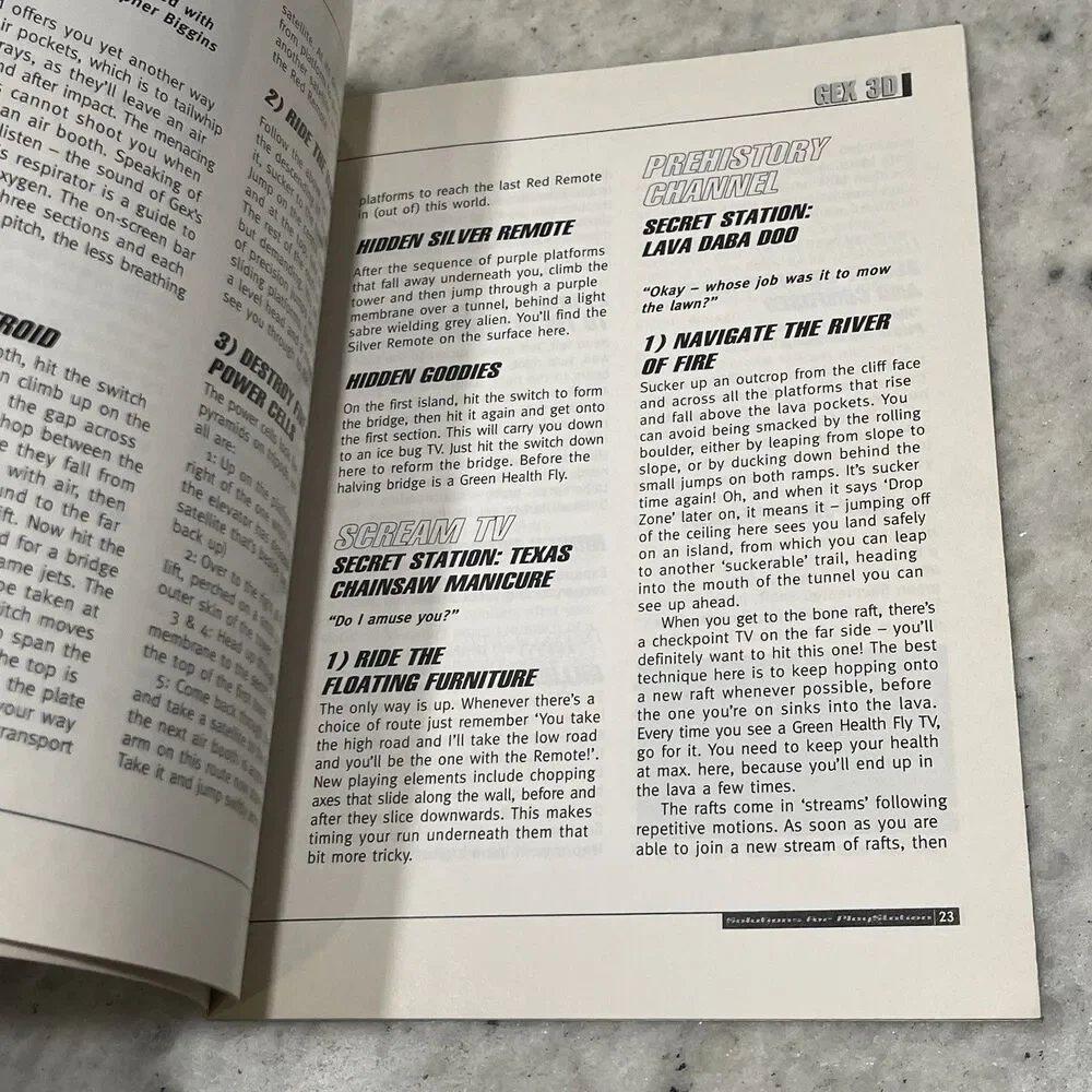 Gex 3D Enter the Gecko PS1 Game complete 36 Page Players Guide Strategy Book
